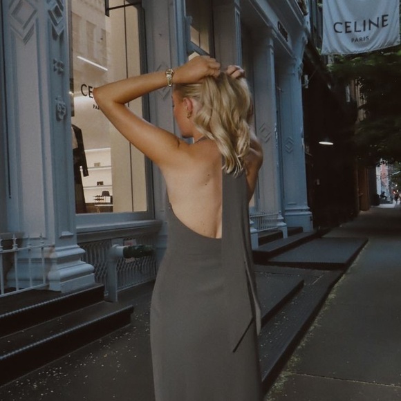 Odd Muse Gray Halter Midi Dress - Picture 2 of 9